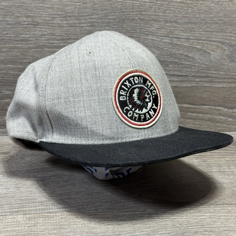 Brixton MFG Hat SnapBack Gray Mens Skate Surf Acrylic Wool Motorcycle Cap